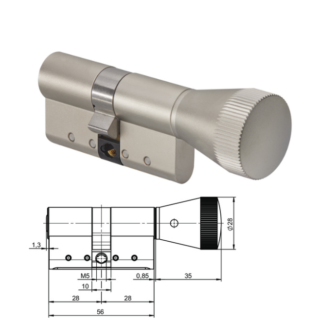 elektronischer Knaufzylinder IKON CLIQ Go, Knaufform: Knauf KNF=2