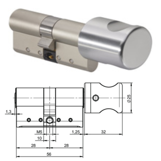 elektronischer Knaufzylinder IKON CLIQ Go, Knaufform: Knauf KNF=91