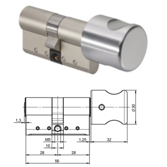 elektronischer Knaufzylinder IKON CLIQ Go, Knaufform: Knauf KNF=9