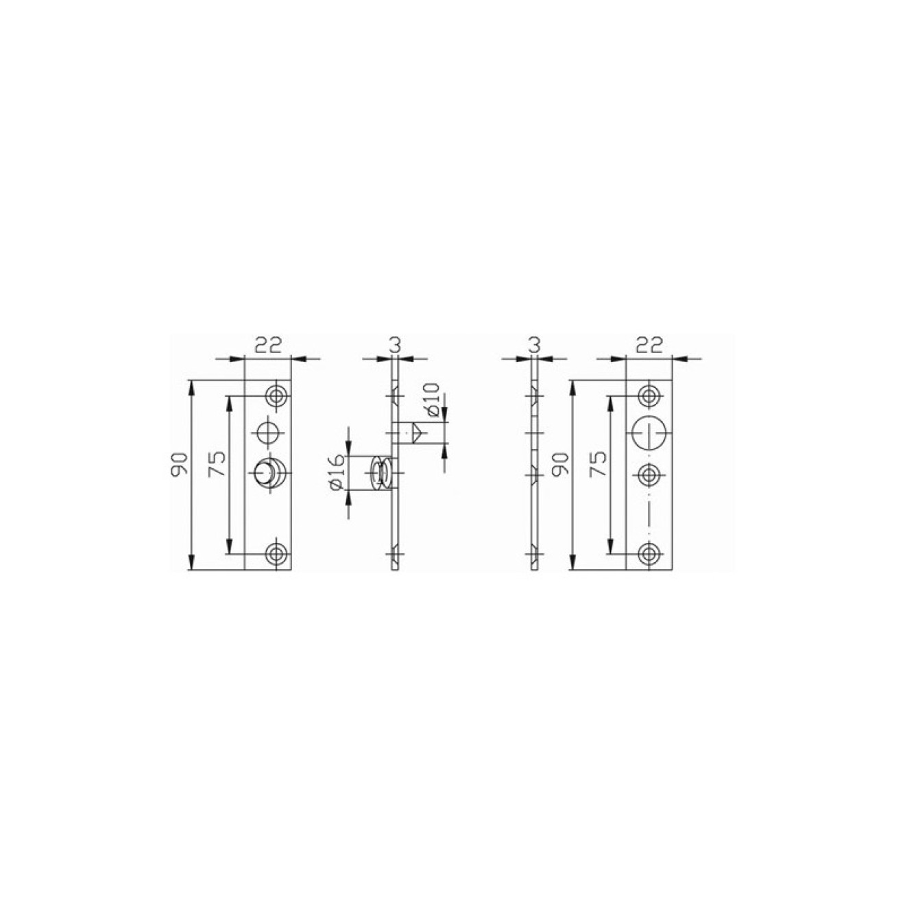 Türbändersicherung 9M16 mit Anker