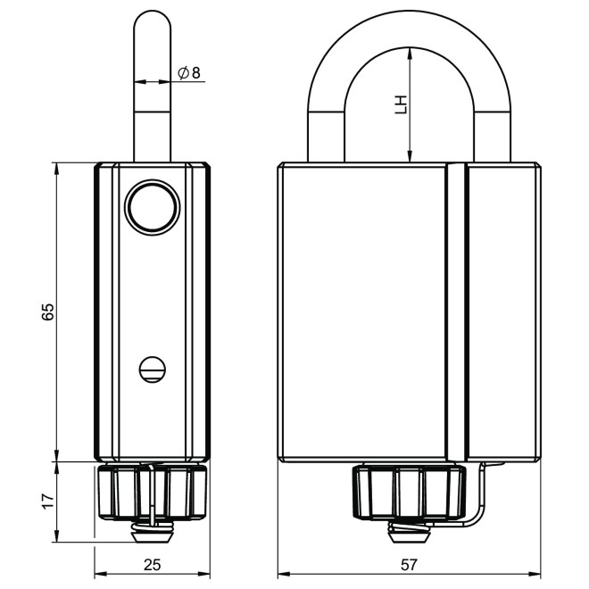 IKON CLIQ Go Hangschloss mit Drehverschluss