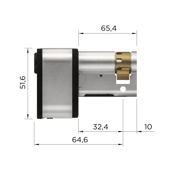 Winkhaus blueCompact Halbzylinder - Maße